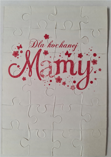 kartki na dzień Mamy, KARTKAPUZZLE DO KOLOROWANIA 11,9 cm *17,1 cm 11757012248