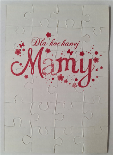 kartki na dzień Mamy, KARTKAPUZZLE DO KOLOROWANIA 11,9 cm *17,1 cm 11757011110