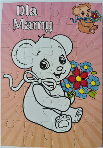 kartki na dzień Mamy, KARTKAPUZZLE DO KOLOROWANIA  11,9 cm *17,1 cm 11757004845