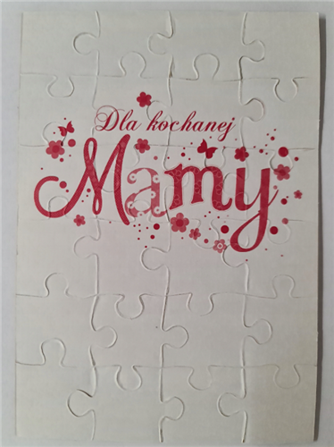 kartki na dzień Mamy, KARTKAPUZZLE DO KOLOROWANIA  11,9 cm *17,1 cm 11757004845