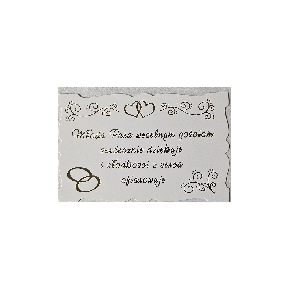 NAKLEJKI NA CIASTO WESELNE  wym. 8,7x6cm