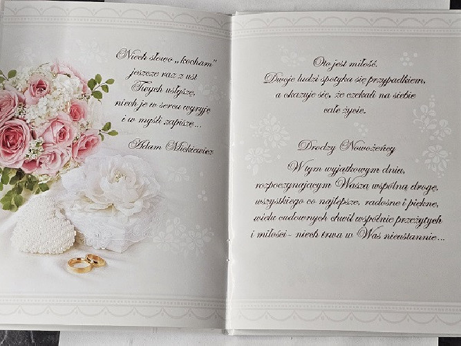 pamiątka na ślub, Książeczka na Ślub  14 x 19 cm