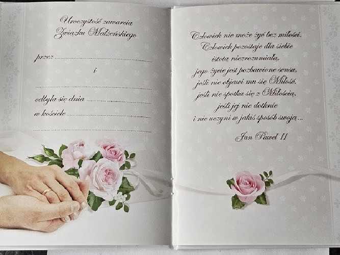 pamiątka na ślub, Książeczka na Ślub  14 x 19 cm