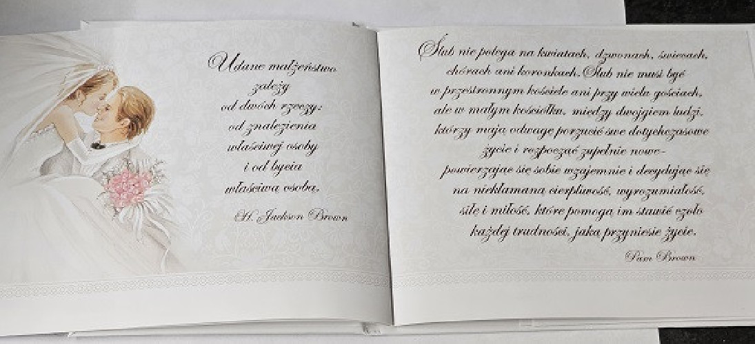 pamiątka na ślub, Książeczka na Ślub  15,1 x 19 cm