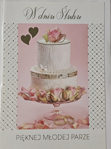 pamiątka na ślub, kartka na ślub, pocztówka ślubna 12 cm *16,5 cm