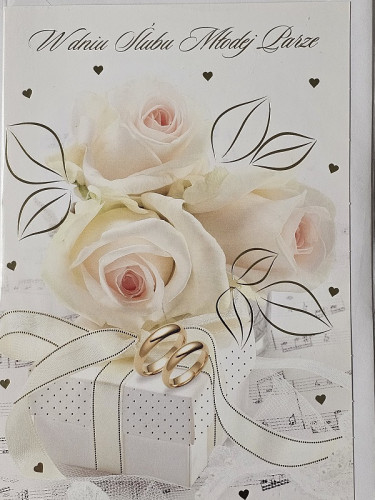 pamiątka na ślub, kartka na ślub, pocztówka ślubna 12 cm *16,5 cm