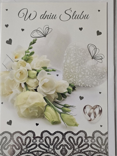 pamiątka na ślub, kartka na ślub, pocztówka ślubna 12 cm *16,5 cm
