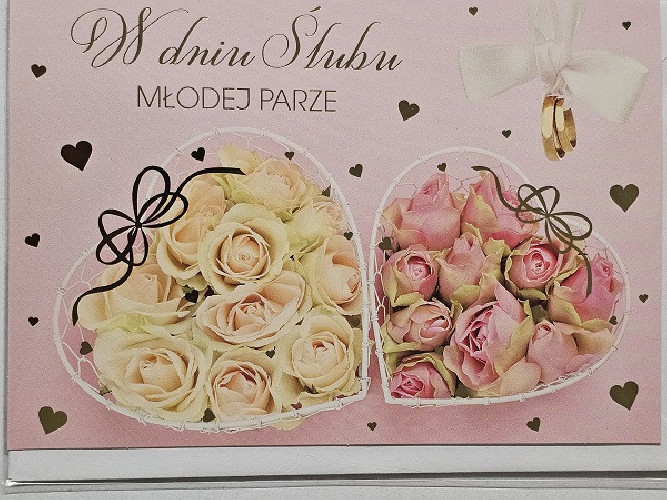 pamiątka na ślub, kartka na ślub, pocztówka ślubna 12 cm *16,5 cm