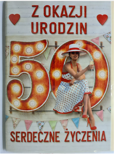 kartka urodzinowa na 50 lat 15,5cm x 22 cm 12102803307