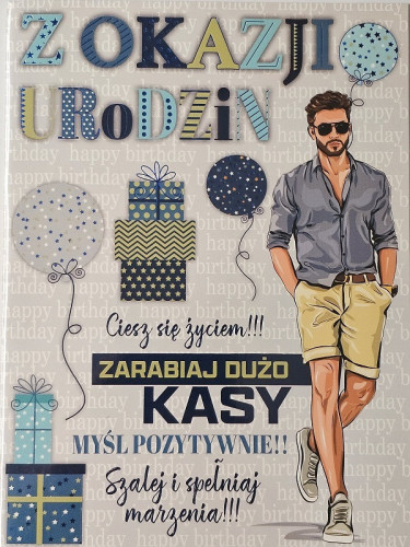 Kartki urodzinowe kartka urodzinowa WESOŁE Zabawna