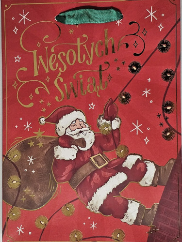 Świąteczna Torebka od Świętego Mikołaja 12,8 x 17,9 x 8 cm T-04