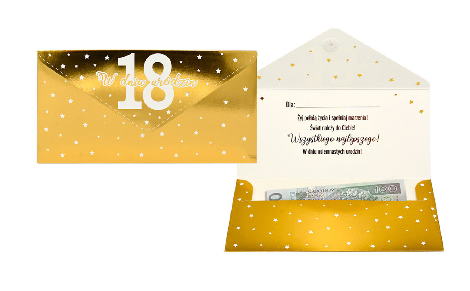 Koperta podarunkowa KOP-033 Urodziny 18 (cyfry, osiemnastka)