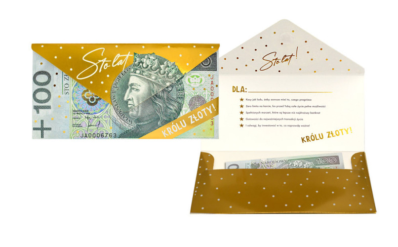 Koperta podarunkowa KOP-034 Urodziny (banknot, król)