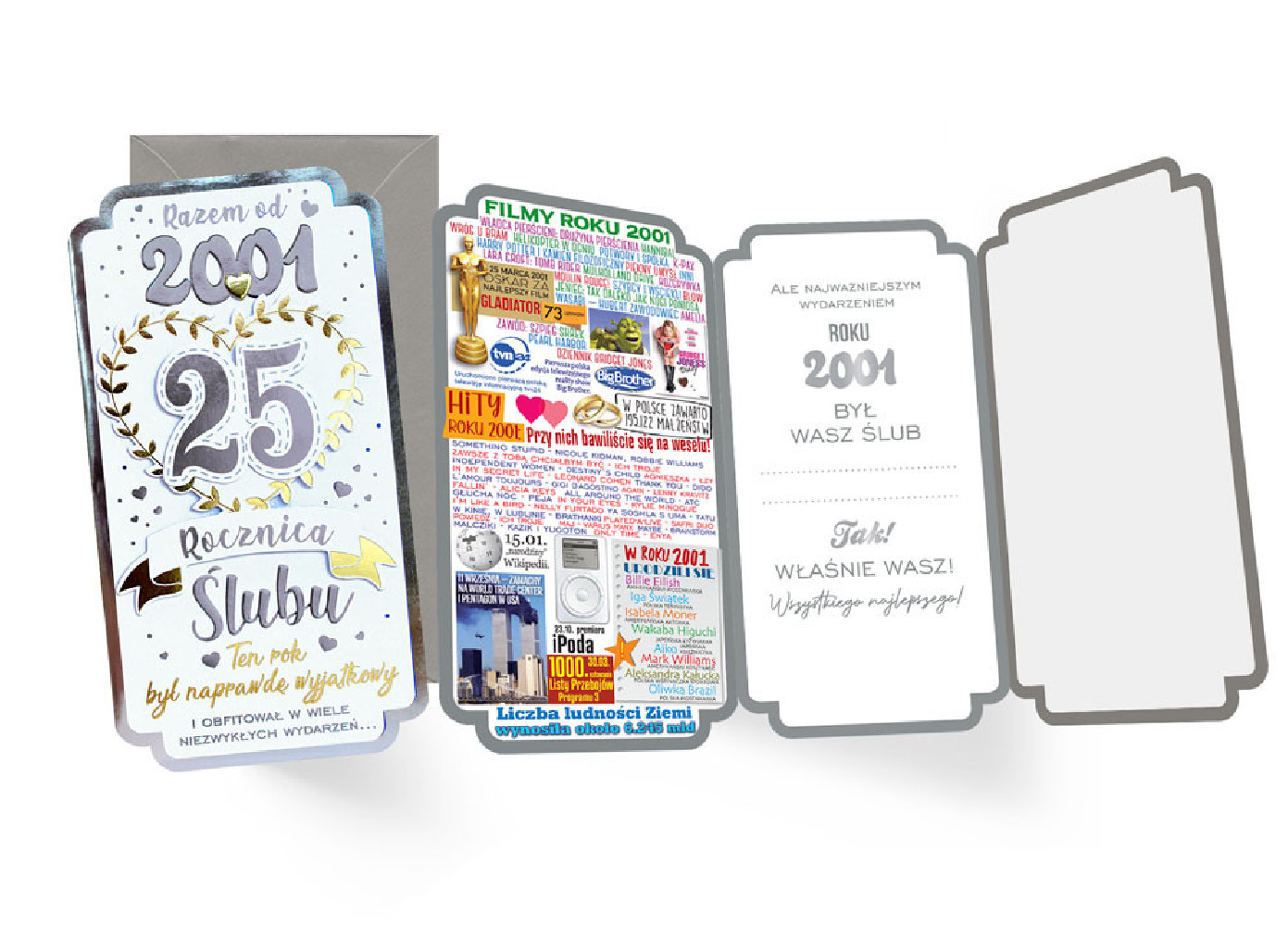 Karnet PM-457 Rocznica ślubu 25 (cyfry, roczniki) 2026