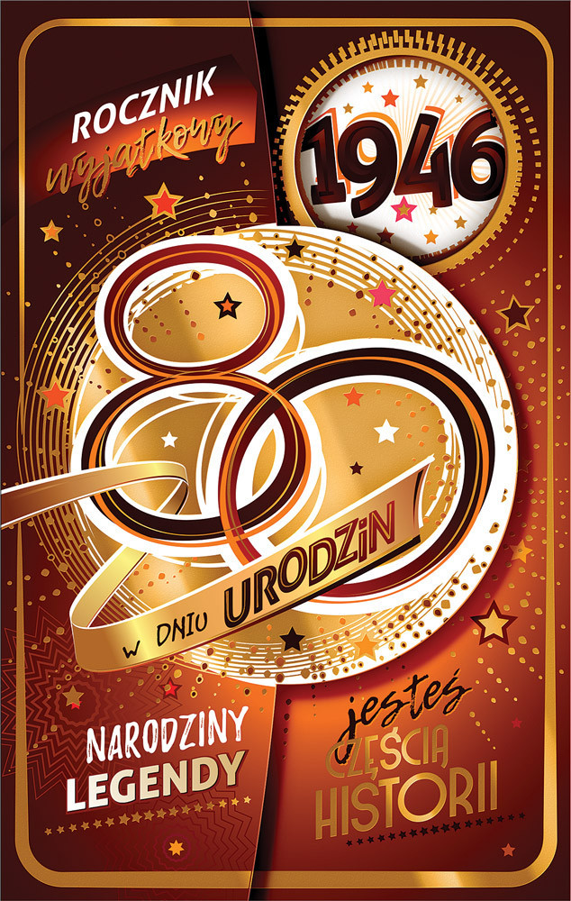 kartka urodzinowa na 80 lat 13 cm *20,5 cm CR32
