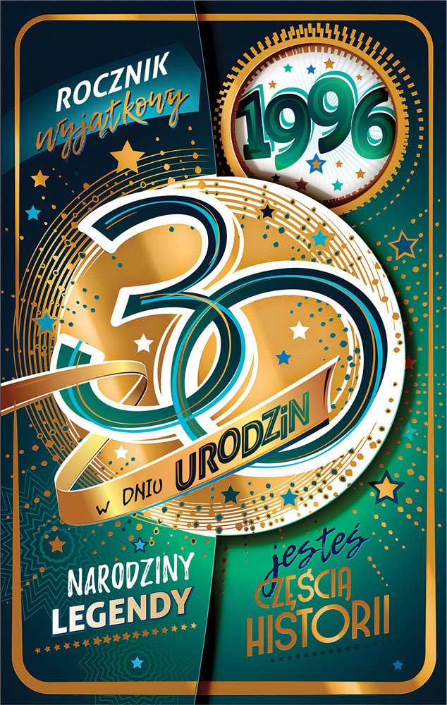 kartka urodzinowa na 30 lat 13 cm *20,4 cm cr27