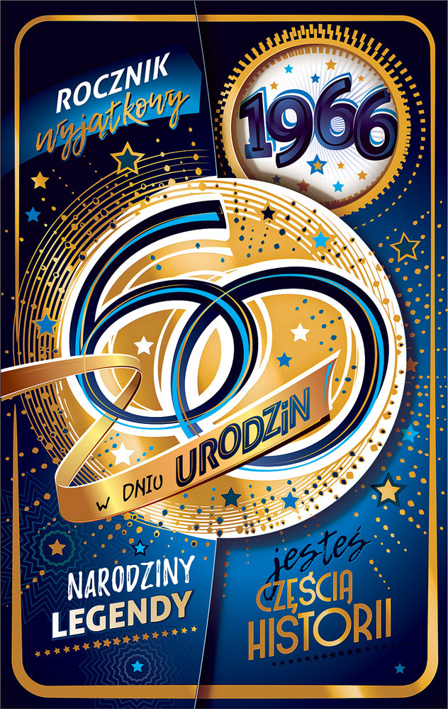 kartka urodzinowa na 60 lat 13 cm *20,4 cm  CR30