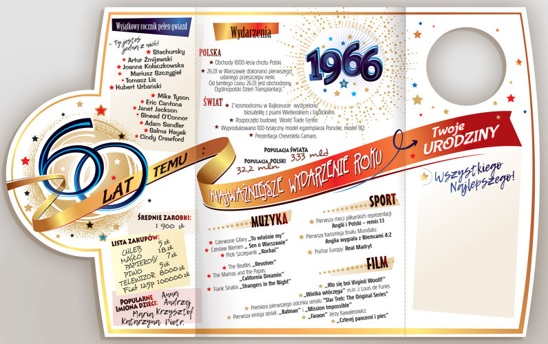 kartka urodzinowa na 60 lat 13 cm *20,4 cm  CR30