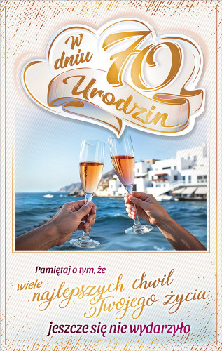 kartka urodzinowa na 70 lat   13 cm *20,5 cm PS17