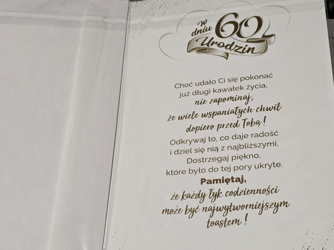 kartka urodzinowa na 60 lat 13 cm *20,4 cm  PS18