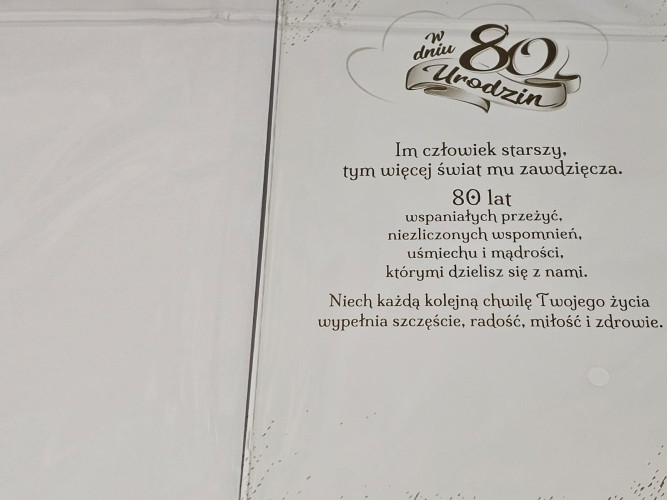 kartka urodzinowa na 80 lat 13 cm *20,5 cm PS27