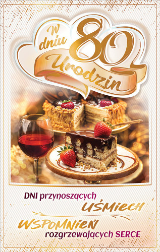 kartka urodzinowa na 80 lat 13 cm *20,5 cm PS27
