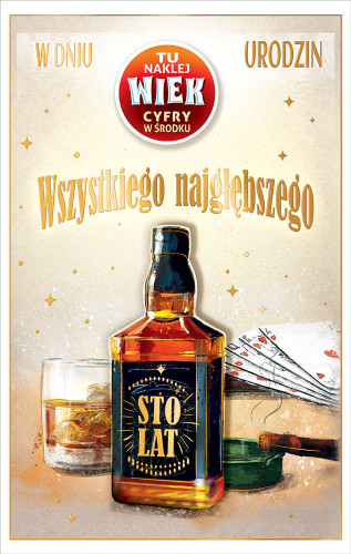 Kartki urodzinowe z naklejaną cyfrą kartka urodzinowa WESOŁE Zabawna   13 cm *20,4 cm CR06