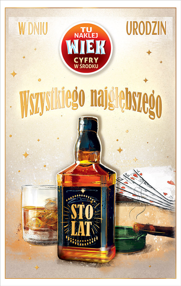 Kartki urodzinowe z naklejaną cyfrą kartka urodzinowa WESOŁE Zabawna   13 cm *20,4 cm CR06