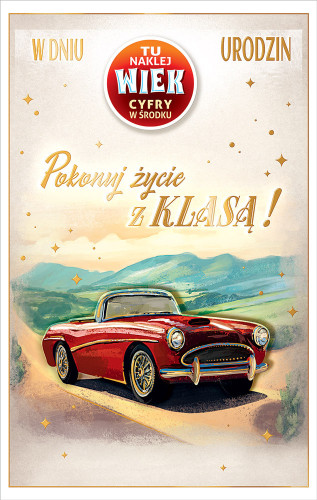 Kartki urodzinowe z naklejaną cyfrą kartka urodzinowa WESOŁE Zabawna   13 cm *20,4 cm CR04