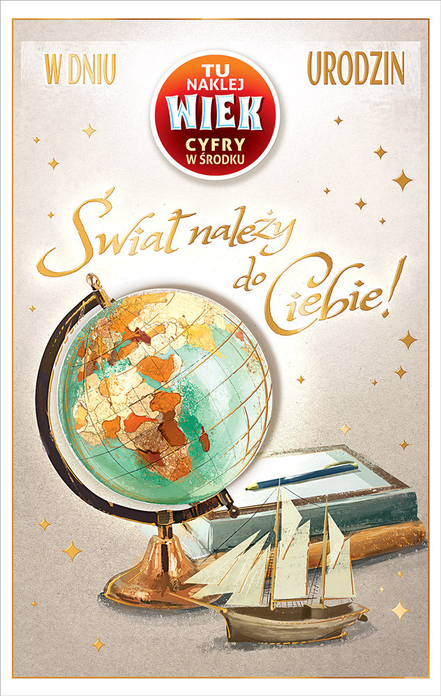 Kartki urodzinowe z naklejaną cyfrą kartka urodzinowa WESOŁE Zabawna   13 cm *20,4 cm CR05