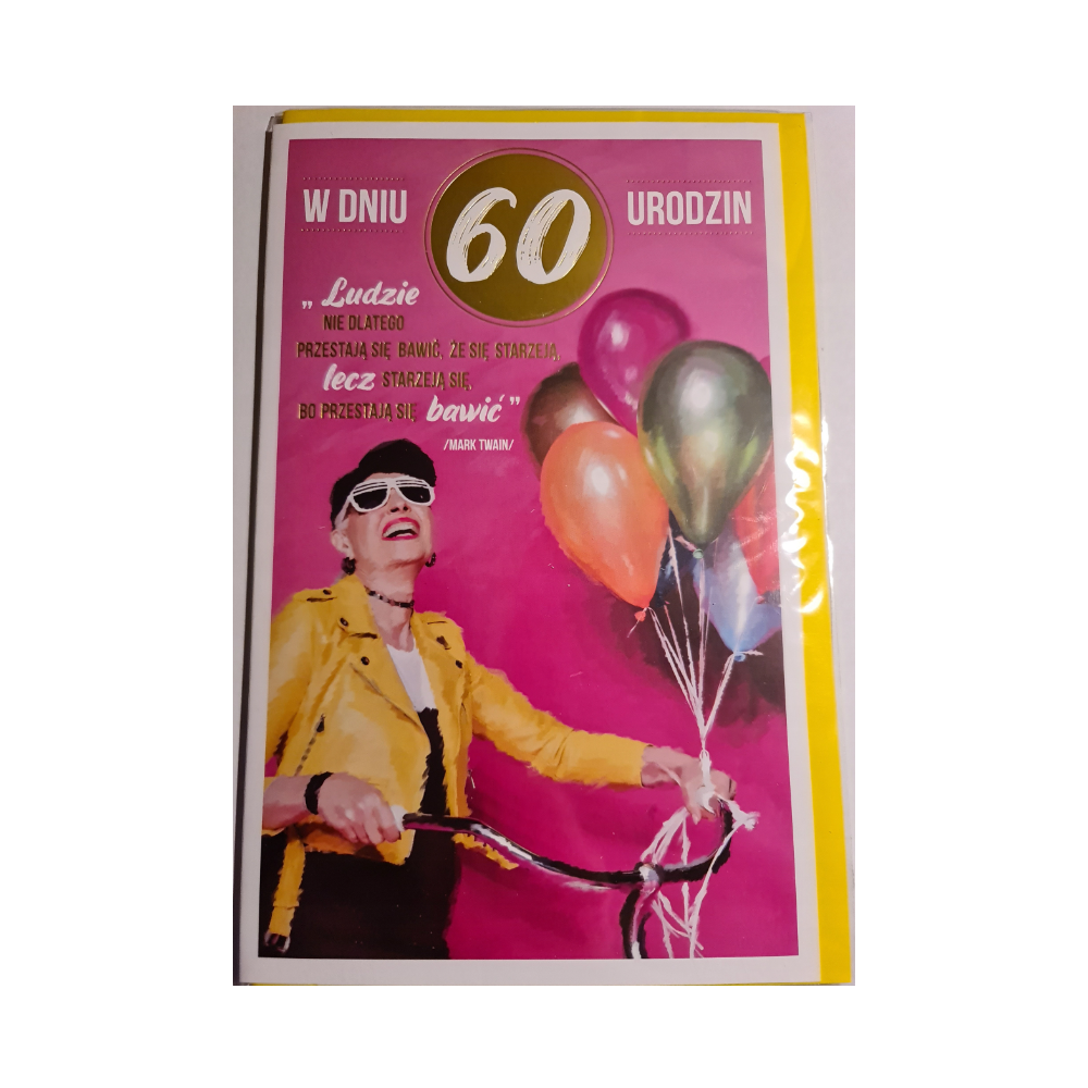 kartka urodzinowa na 60 lat sześćdziesiąte  urodziny 13 cm *20,4 cm  11665211663