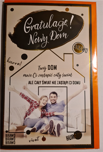 kartki z okazji nowego mieszkania, domu  13 cm *20,4 cm 11665218414
