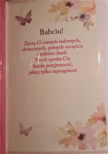 DZIEŃ BABCI kartka karnet NA DZIEŃ BABCI 17,5 cm *29,7 cm 11665298587