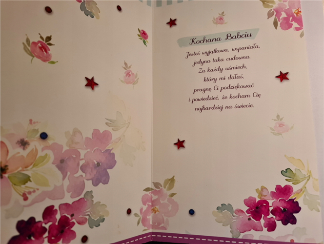 DZIEŃ BABCI kartka karnet NA DZIEŃ BABCI  17,5 cm *29,7 cm 11665306471