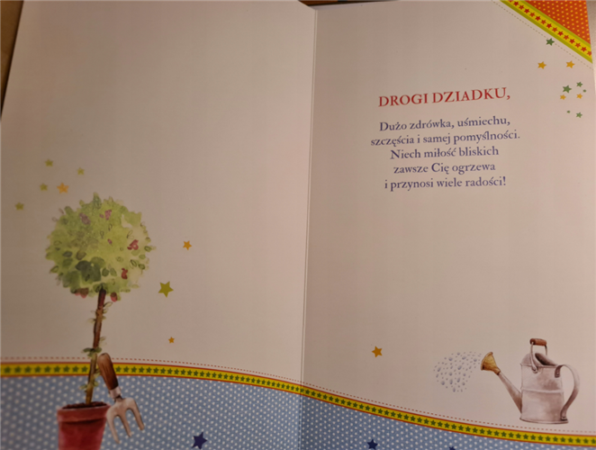 DZIEŃ DZIADKA kartka karnet NA DZIEŃ DZIADKA 17,5 cm *29,7 cm  11665309083